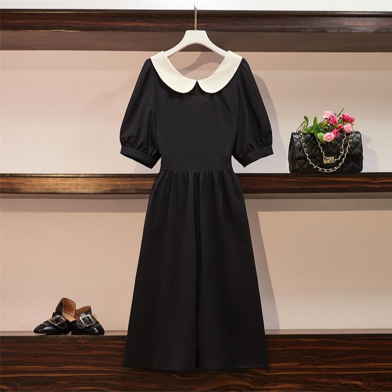 L~4XL Vestido de Mujer Doble Lado para Usar Talla Grande Cintura Vestido de Verano para Mujer Nuevo Estilo Mujeres Gordas Vestido Francés de Doble Cara