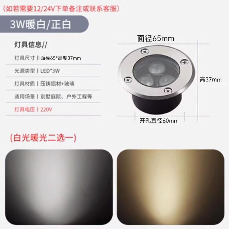 Hampton 3W Ground Embedded LED Spotlight