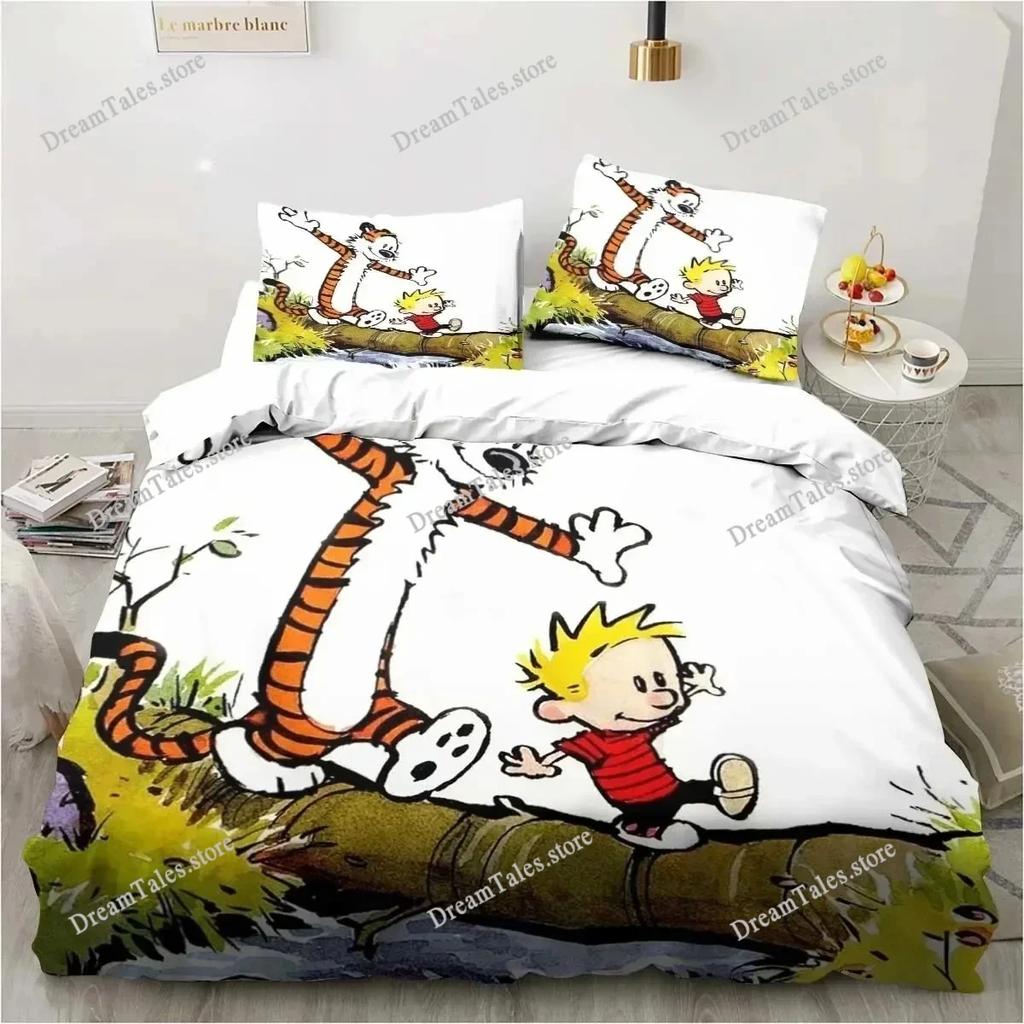 Cartoon Calvin Hobbes 3D Print Bedding Set Single Twin Full Queen King Size Bed Set Adult Boys Bedroom Bedding Gift741