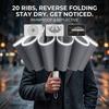 20 Bones Men Women Umbrella Fully Automatic Reverse Folding Umbrella with Windproof Reflective Stripe UV Umbrellas