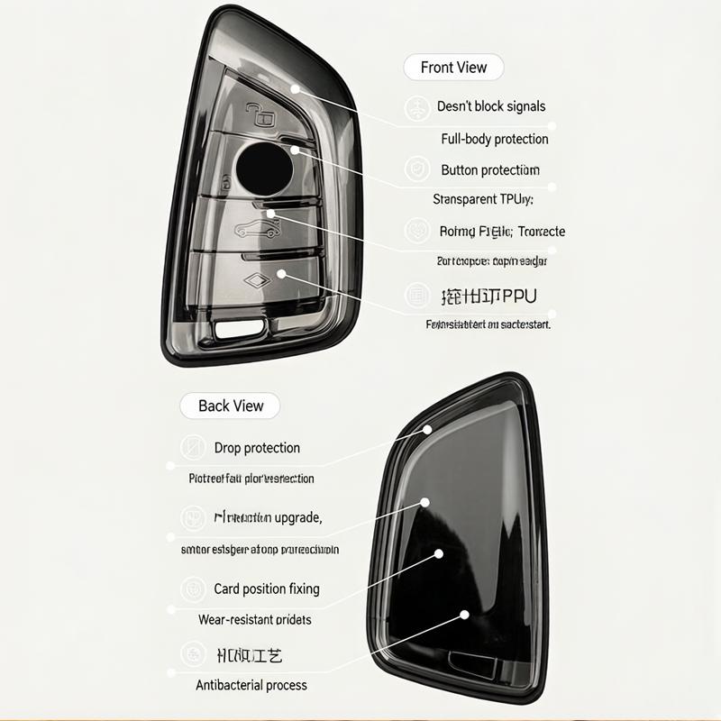 Transparent Black Tpu For Bmw F30 F20 F10 F18 F22 F01 X3 X4 F06 F02 M3 M5 Remote Car Key Case Cover Holder Protector Accessories