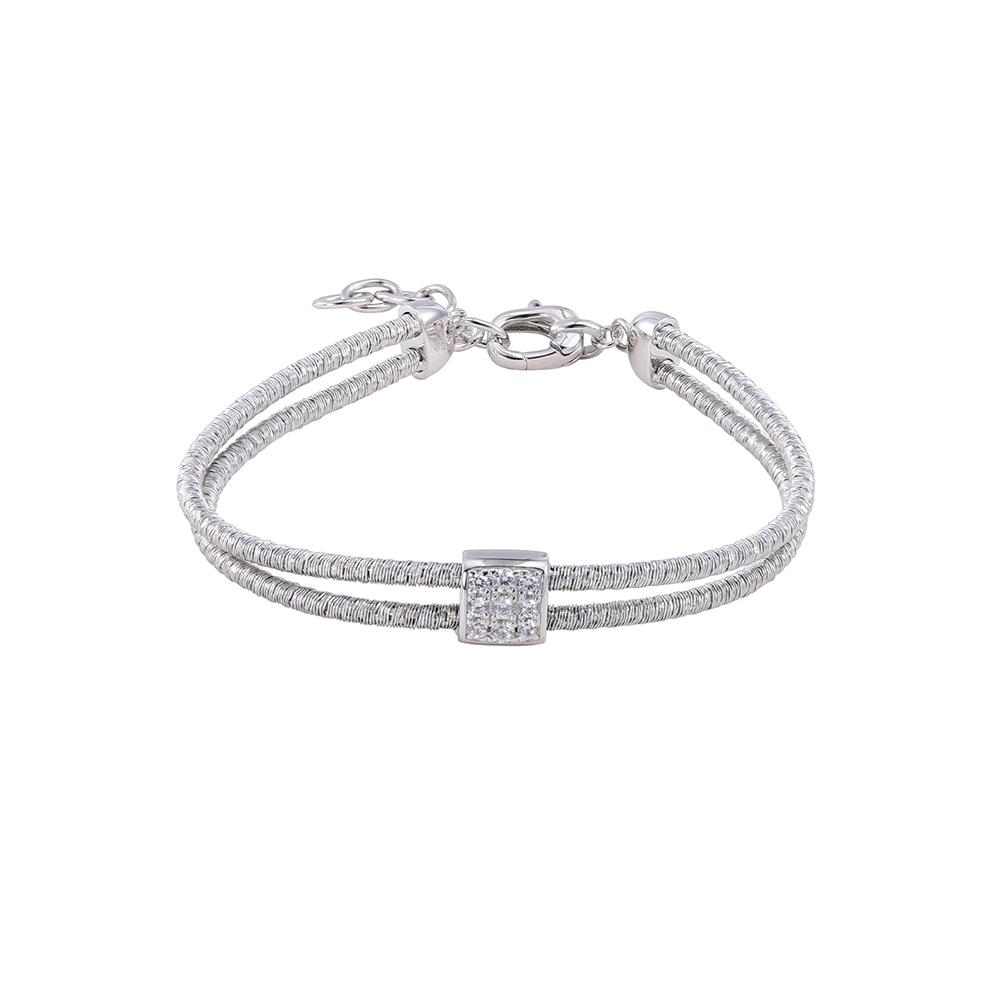 S925 Sterling Silver Square Woven Bracelet Trendy Minimalist Fine Jewelry серебряный