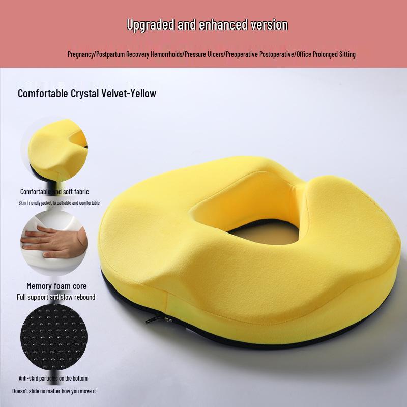 Memory Foam Hemorrhoid Cushion - Office Seat Pad for Long Sitting, Summer Use, Enhances Comfort & Supports Coccyx