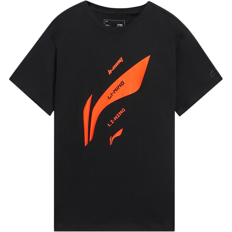 Li Ning Sports Fashion Series Logo Letter Round Neck Comfortable Versatile Breathable Loose Short Sleeve T-Shirt Unisex Tops AHSUC07-1
