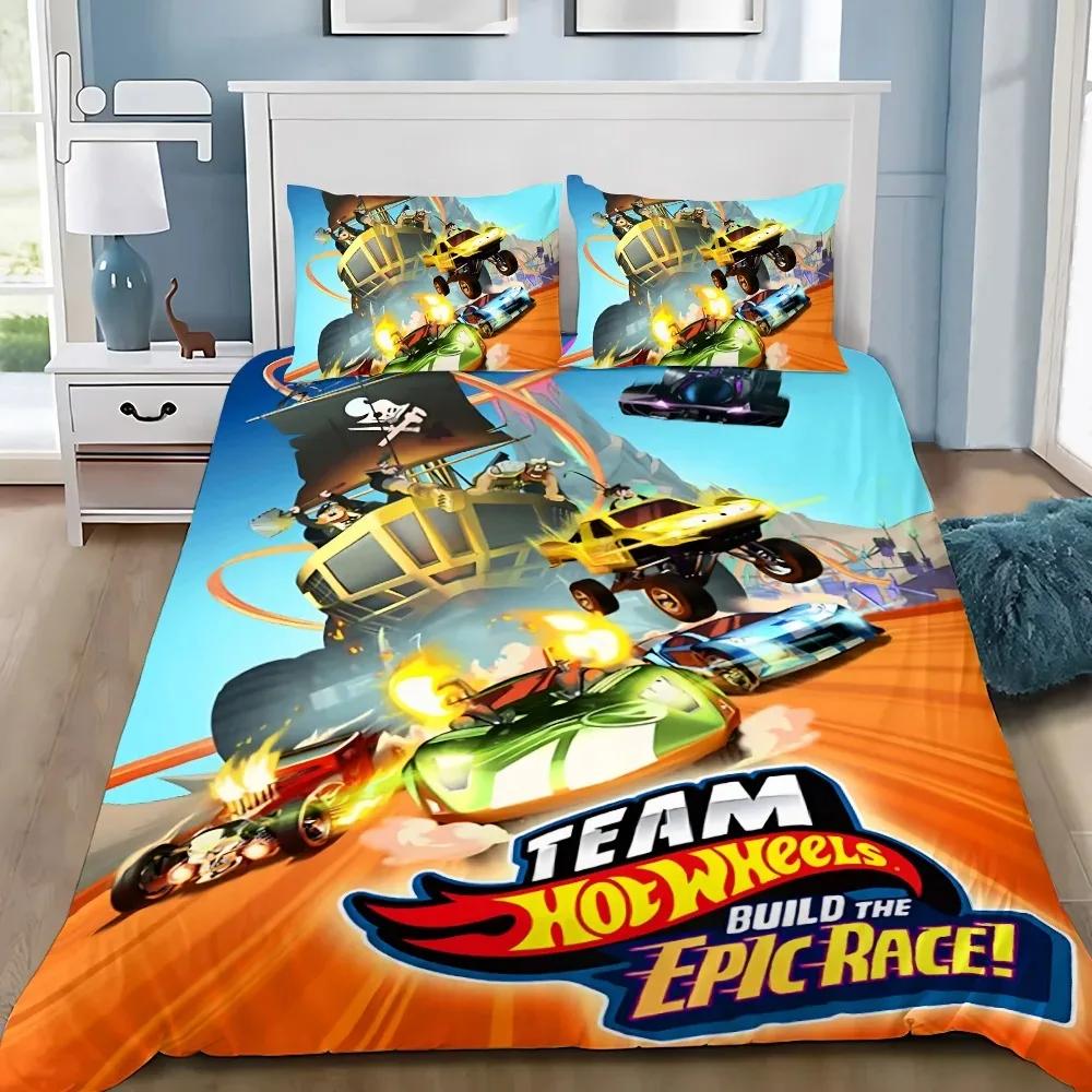 

Постільна білизна Hot Wheels Cars Підодія Наволочка Комплект Постільної Білизни Дорослий Хлопчик Дівчинка Декор Спальні Дитячий Подарунок Односпальний Двоспальний Великий Розмір US Full(200x230cm)