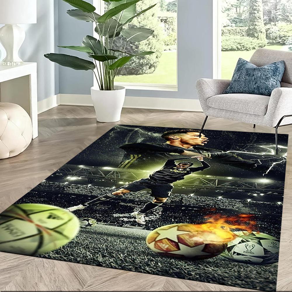 Ronaldo's Vodafone Legacy Square Rugs Are a Great Choice for Living Rooms, Bedrooms, Home Décor, and As Gifts.