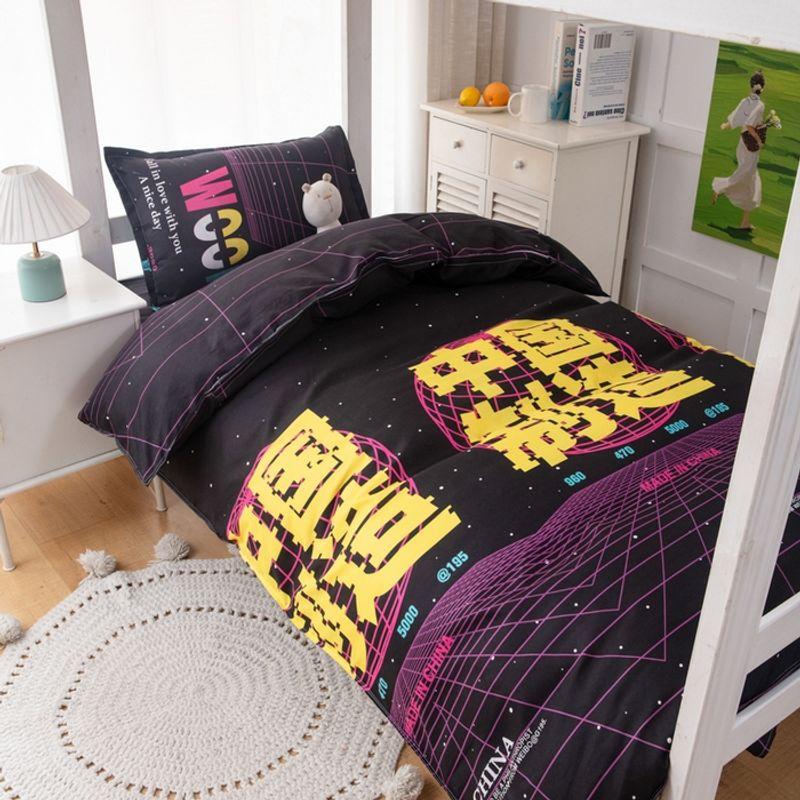 

Мультяшный мультяшный Крейон Шин-чан Студенческое пододеяльник Четырехкомпонентный комплект Студенческое общежитие для мальчиков Двухъярусная односпальная кровать Трехкомпонентный комплект Dormitory three-piece suit 150x 200cm quilt Glory
