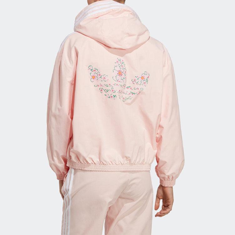Adidas Originals Trefoil Cherry Blossom Limited Edition Floral Print Hooded Long Sleeve Zip Jacket Women Outerwear Ice-Pink IP3770