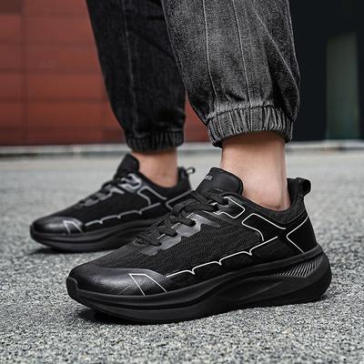 Summer Large Size New Men's Lightweight Shock Absorption Casual Sports Shoes Thick Sole Heightening Wide Last Trend Versatile Running Shoes