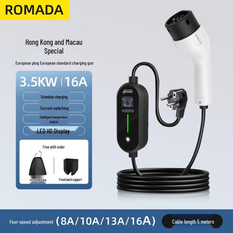 

7 кВт Портативное зарядное устройство для электромобилей Тип 2 Европейский стандарт для дома