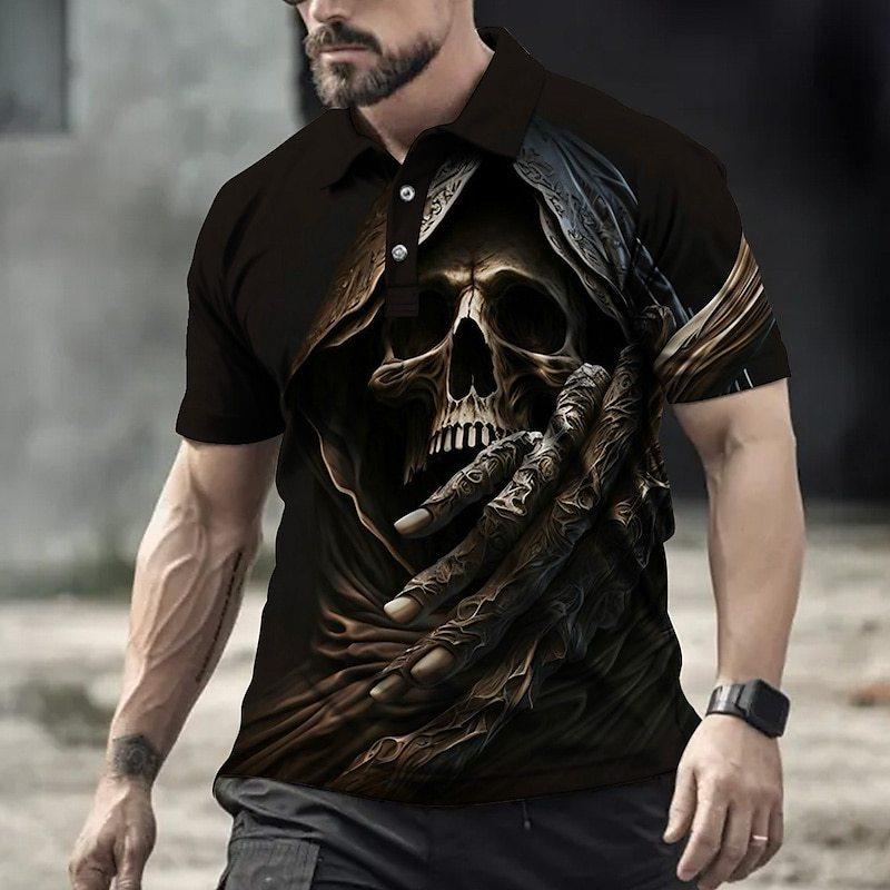 

мужская футболка поло с коротким рукавом, топы с 3D-принтом, модные, из полиэстера, дышащие, удобные, футболки поло 4XL