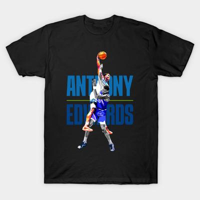 Asian Size Men Print T-shirt Anthony Edwards Dunk On John Collins Wpap No-Cut Heat Transfer Print Cotton Tshirt