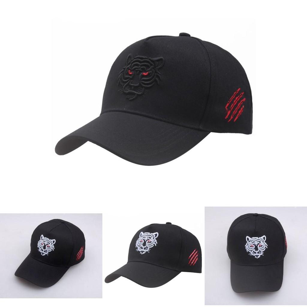 Tiger Head Embroidered Mesh Cap For Camping And Hiking Mens Outdoor Sports Hat