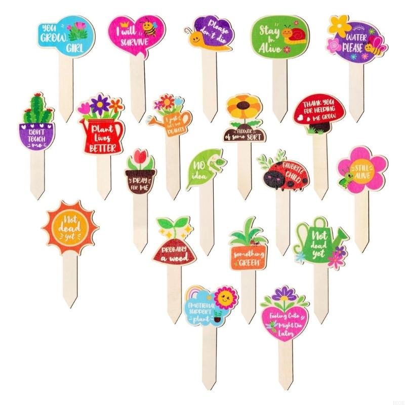 20Pcs Natural Plant Labels Markers Weather Resistant For Garden And Greenhouse B03E