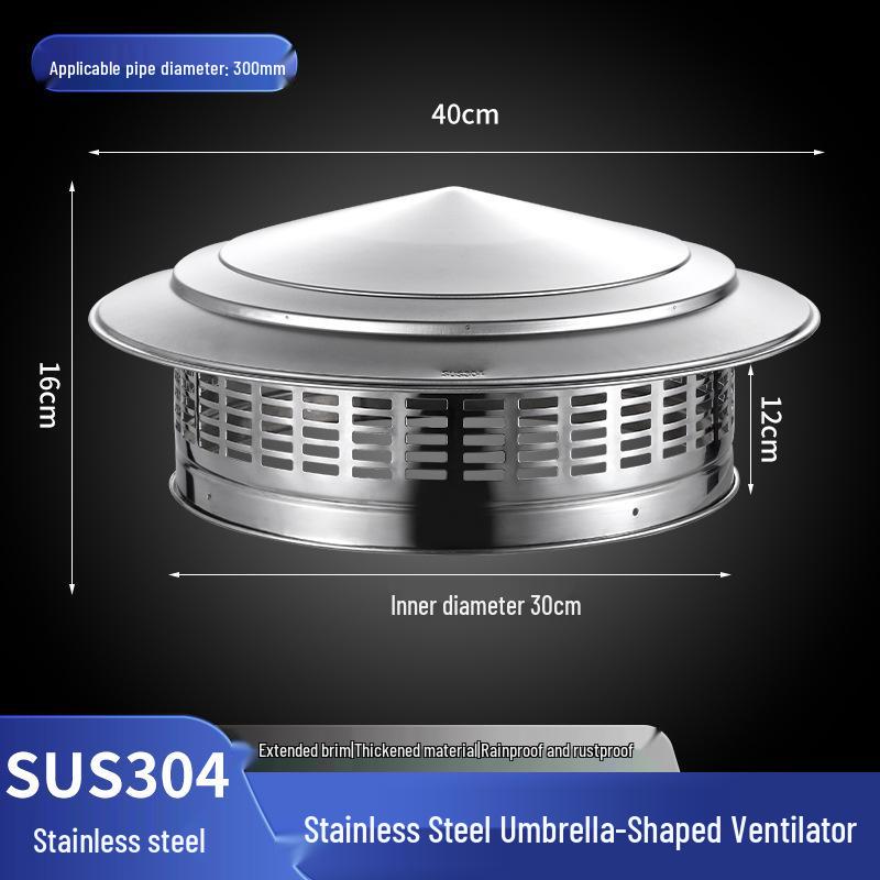Breathable Umbrella-Style Stainless Steel Chimney Cap for Roof and Terrace Ventilation