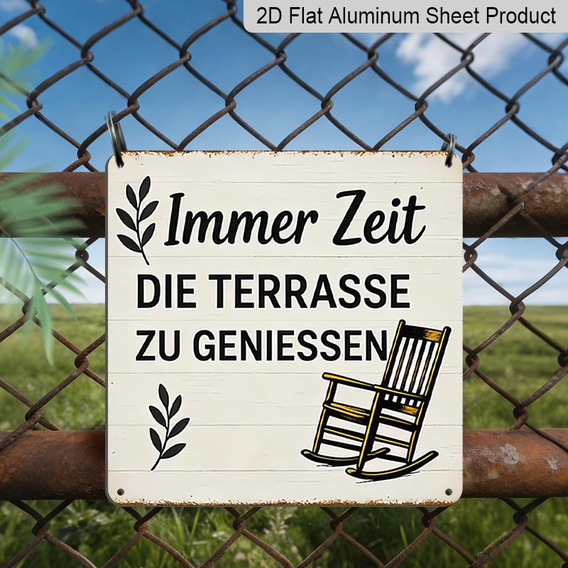 

2D Flat, 1pc, Retro Metal Sign, Decorative Plaque and Ornament, Casual Patio and Rocking Chair Theme, Minimalist Vintage Style, Gift for Parents and 20*20cm