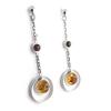 Les Trésors De Lily [N2168] - Amber 'Inspiration' Silver Earrings (rhodium-plated)