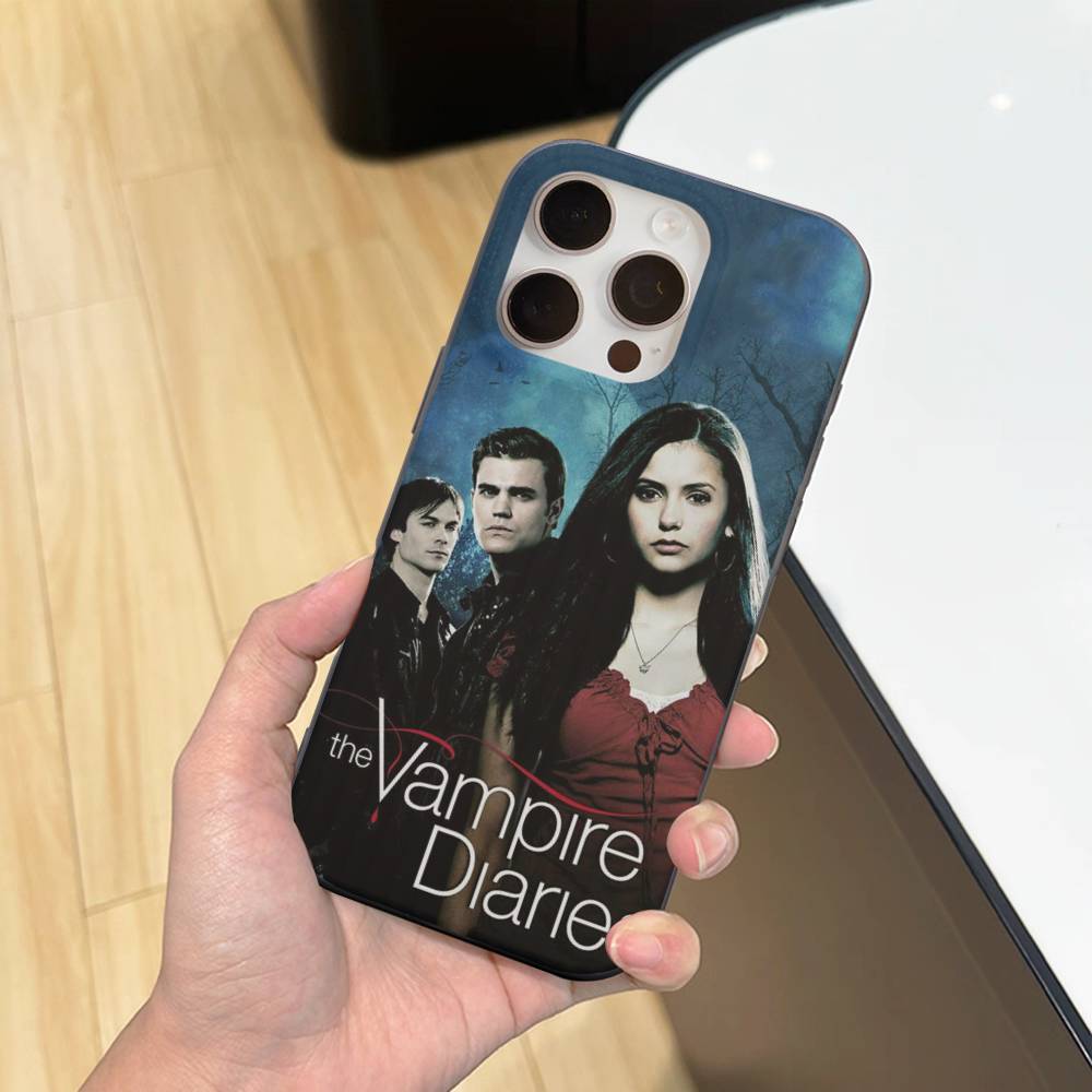 

Дневники вампира ТВ Гофрированный узор Для IPhone 17 16 15 14 13 12 11 16 Pro Max Plus Pro Нескользящий чехол для телефона iPhone 12