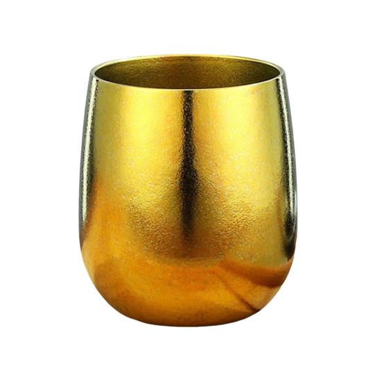 Ren Titanium Kop, Dobbeltvægget Vakuumisoleret Tumbler med Isbelagt Finish, 260ml Æggeformet Campingkrus til Udendørs