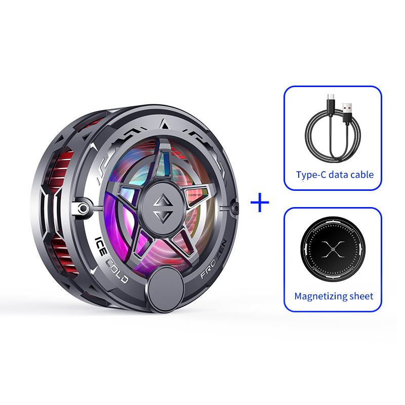 

Magnetic Phone Cooler Semi-Conductor Ice Cold Radiator With Digital Display RGB Light Temperature Control For Phone Live Stream