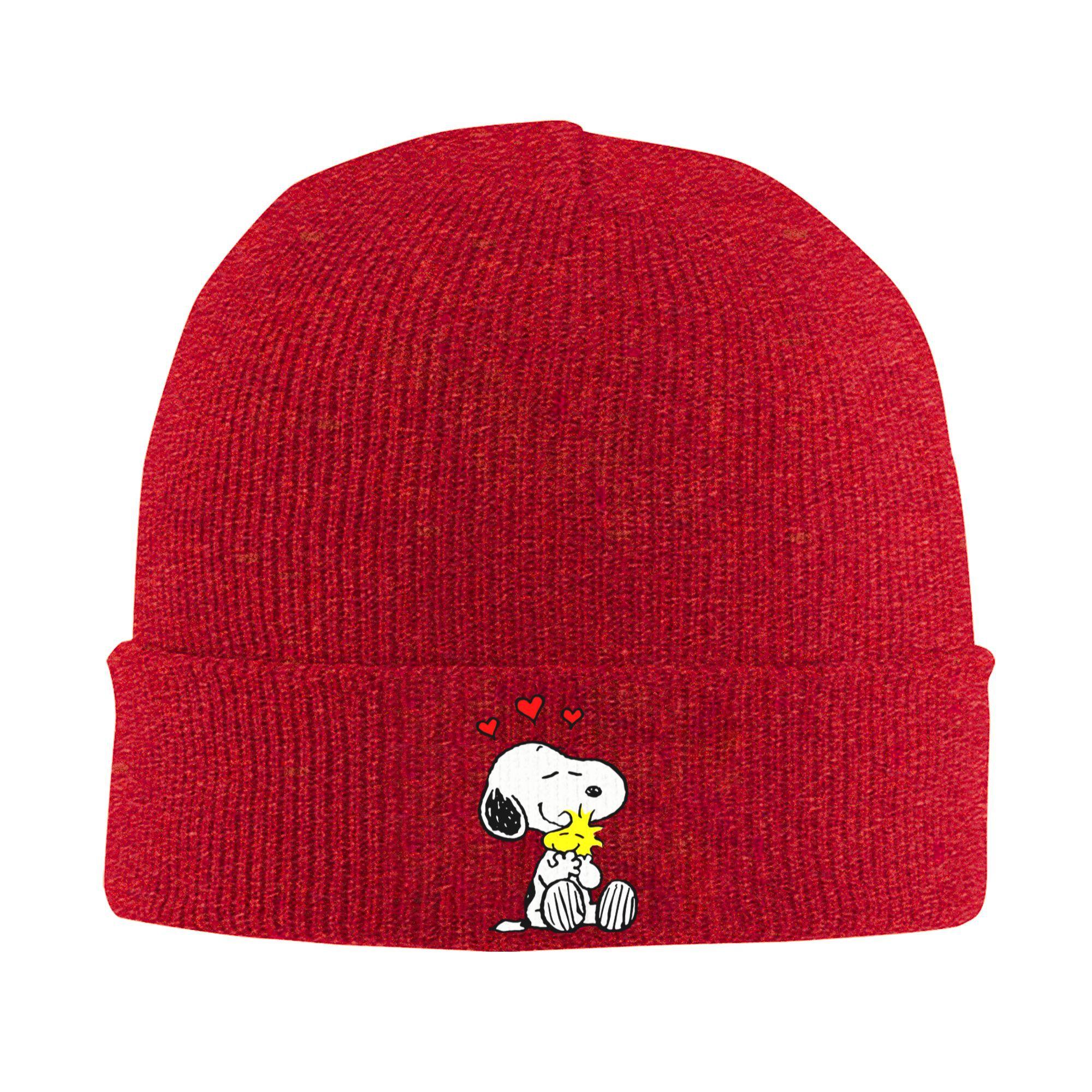 

Custom Snoopys Woodstock Love Bonnet Hats Street Knitted Hat For Unisex Women Warm Winter Skullies Beanies Caps One Size