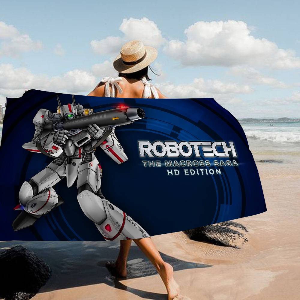 

Cartoon R-RobotechS Microfiber Blanket Quick Drying Beach Towels Oversized Printing Super Absorbent Pool Towel Blanket W40*H60(CM)