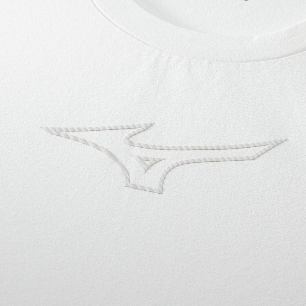 Mizuno Soft Dry Training and Snow Size Size Small Men's T-Shirt, Sweat-Wicking Quick-Drying, White, 32MAC026,