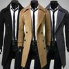 M-5XL Men's Double-breasted Ni Windbreaker Mid-length Slim Casual Coat Jacket