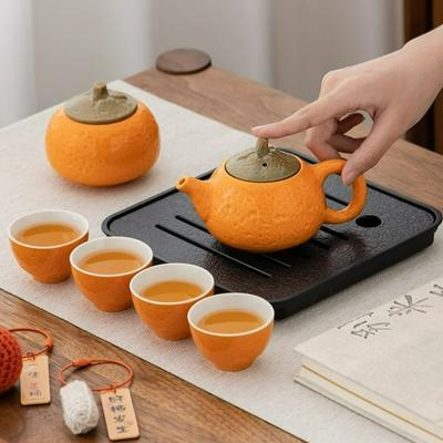 Traditional Chinese Kung Fu Ceramic Tea Set Portable Camping Outdoor Teacup Porcelain Teapot Tea Cup Mug of Tea Ceremony Gift