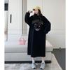 Plus Size Women's Patchwork Skirt 2025 Korean Slimming Long Sleeve Hoodie Dress