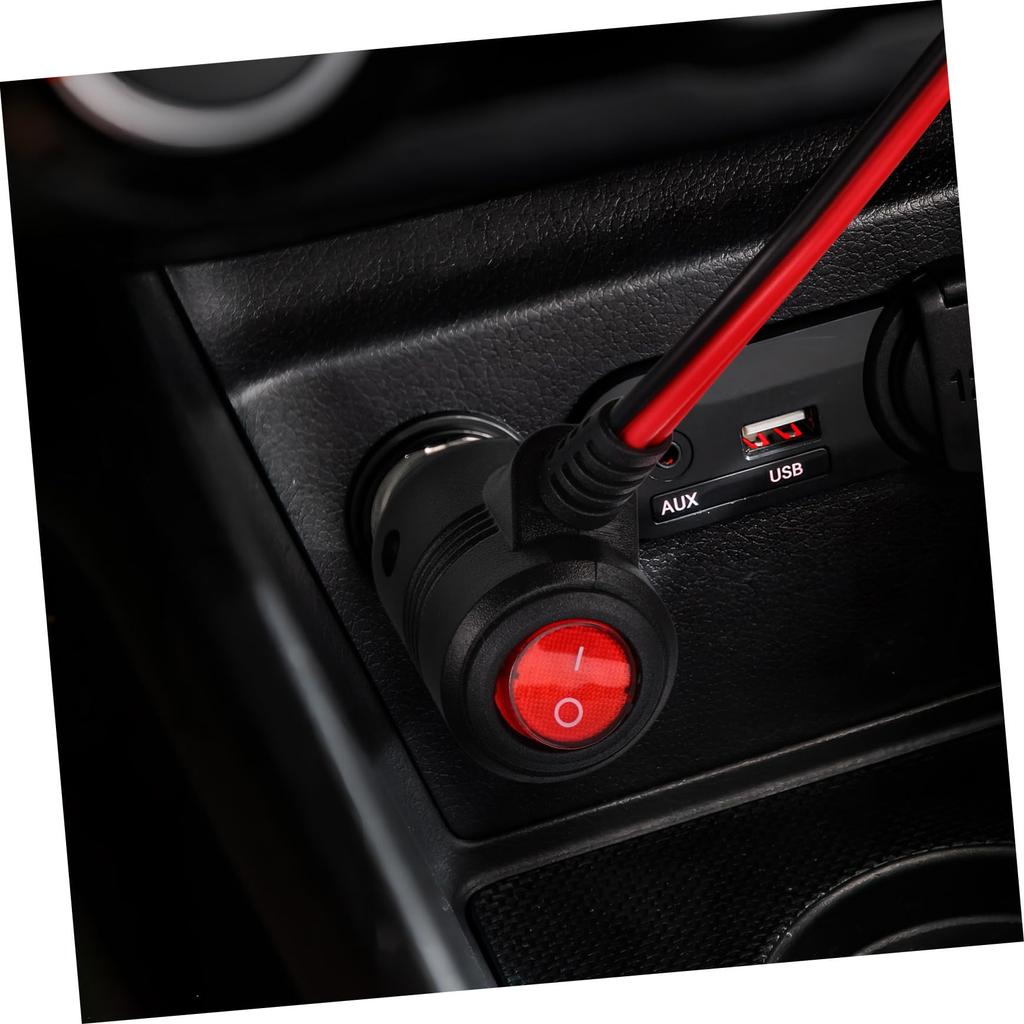HEALEEP Cigarette Lighter Switch Cigarette Lighter Plug Splitter Car Charger Cord 2 Way Car Cigarette Lighter Adapter with Switch Black