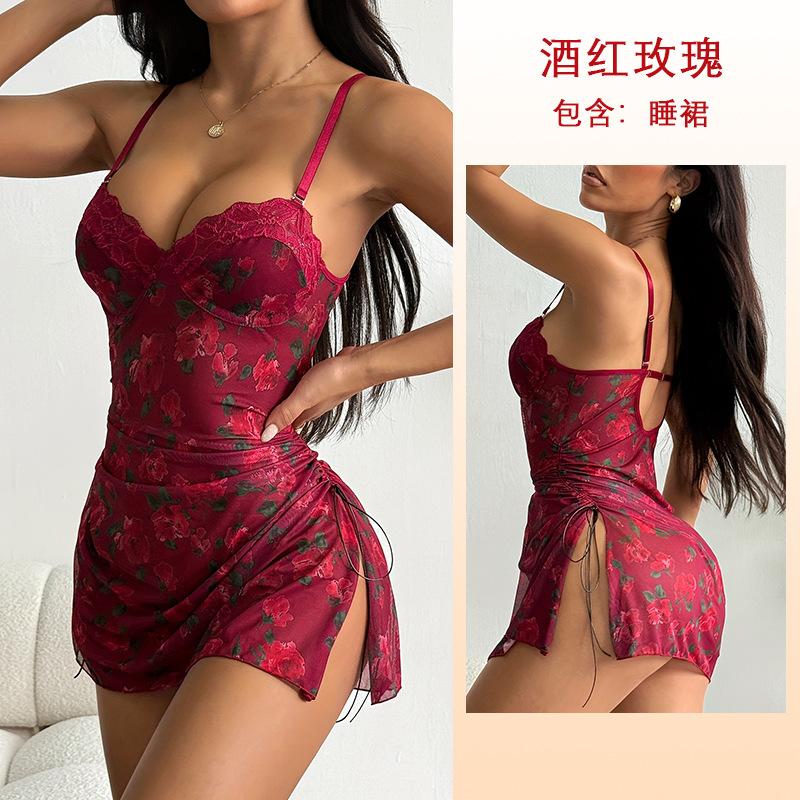 Multi-Style Kant Gaas Lingerie Set Bh Nachtjapon Combinatie Dames Nachtkleding Veelzijdige Verleidelijke Lingerie Collectie met Diverse Stijl Opties