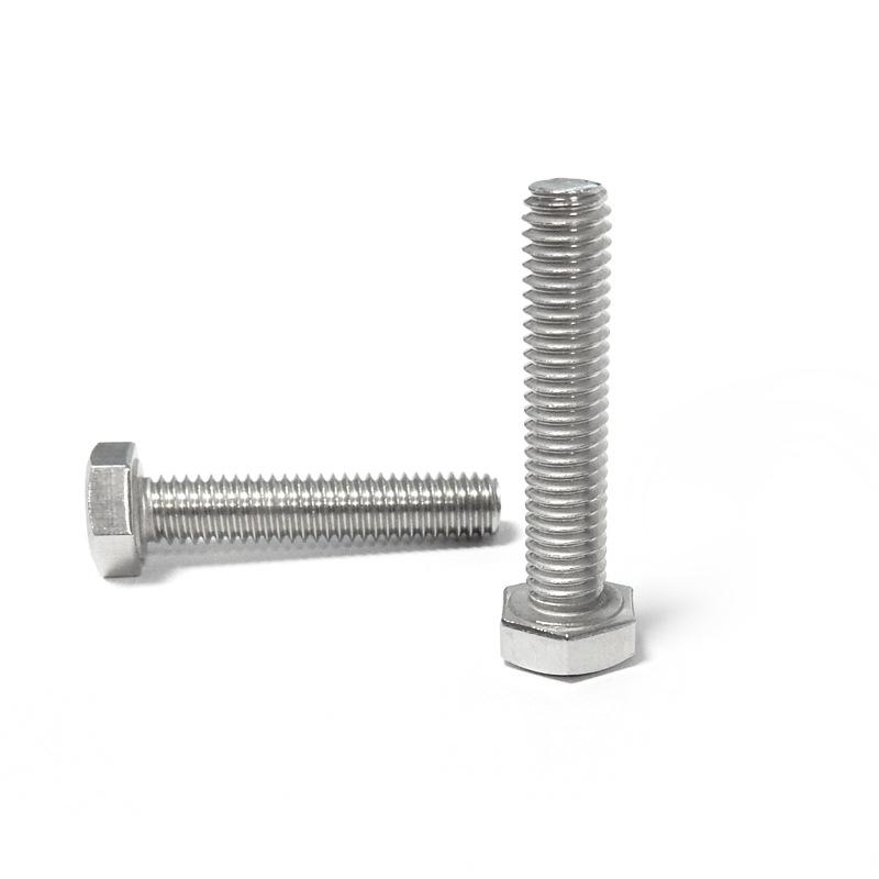 304 Stainless Steel Hex Head Bolt, Full Thread Machine Screw, Sizes M3-M16