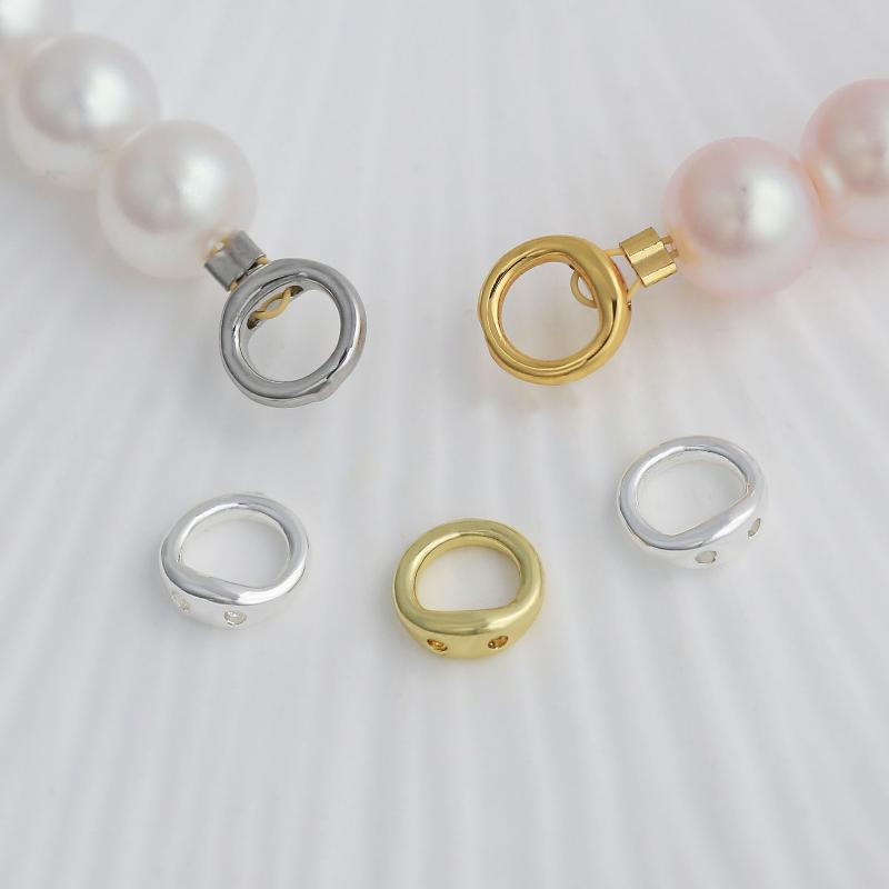 10/20Pcs Brass Circle Loop End Beads Gold Plated Ring Cord End Connectors For Diy Pearl Necklace Bracelet Jewelry Making
