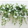 Artificial Trumpet Vine Flowers Silk Flower Decoration Hanging Ceiling Vine Branch Wall Hanging Flower for Home Decor