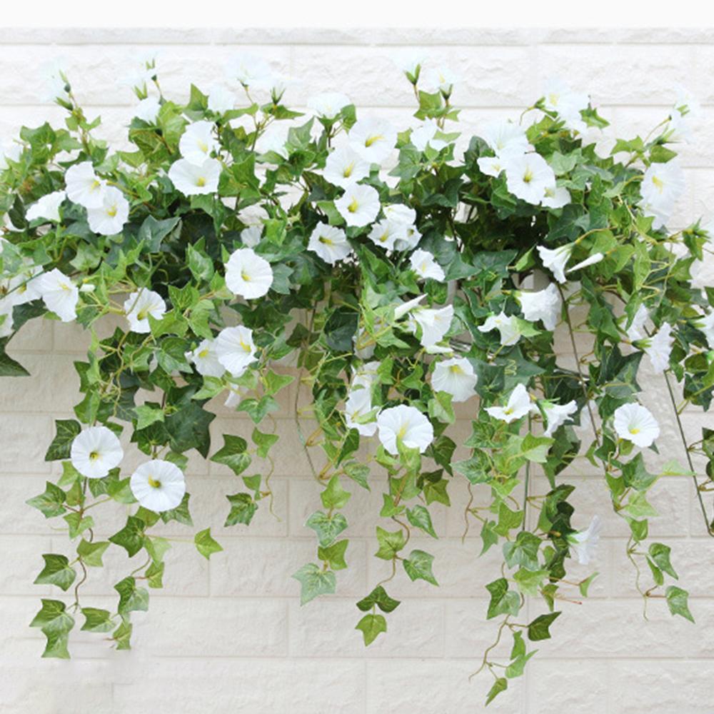 Artificial Trumpet Vine Flowers Silk Flower Decoration Hanging Ceiling Vine Branch Wall Hanging Flower for Home Decor