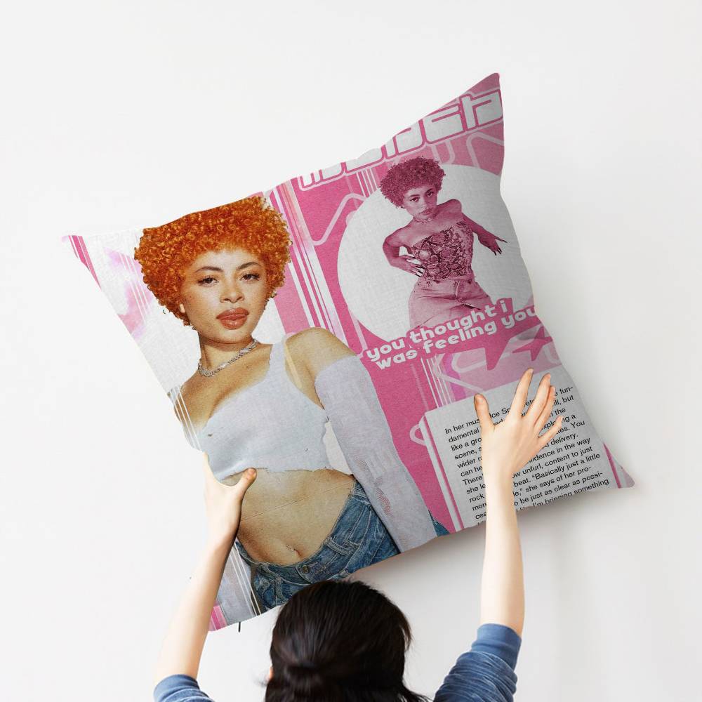 I-Ice S-Spice Rapper Pillow Covers Cartoon Sofa Decorative Home Double-sided Printing Short Plush Cute Cushion Cover