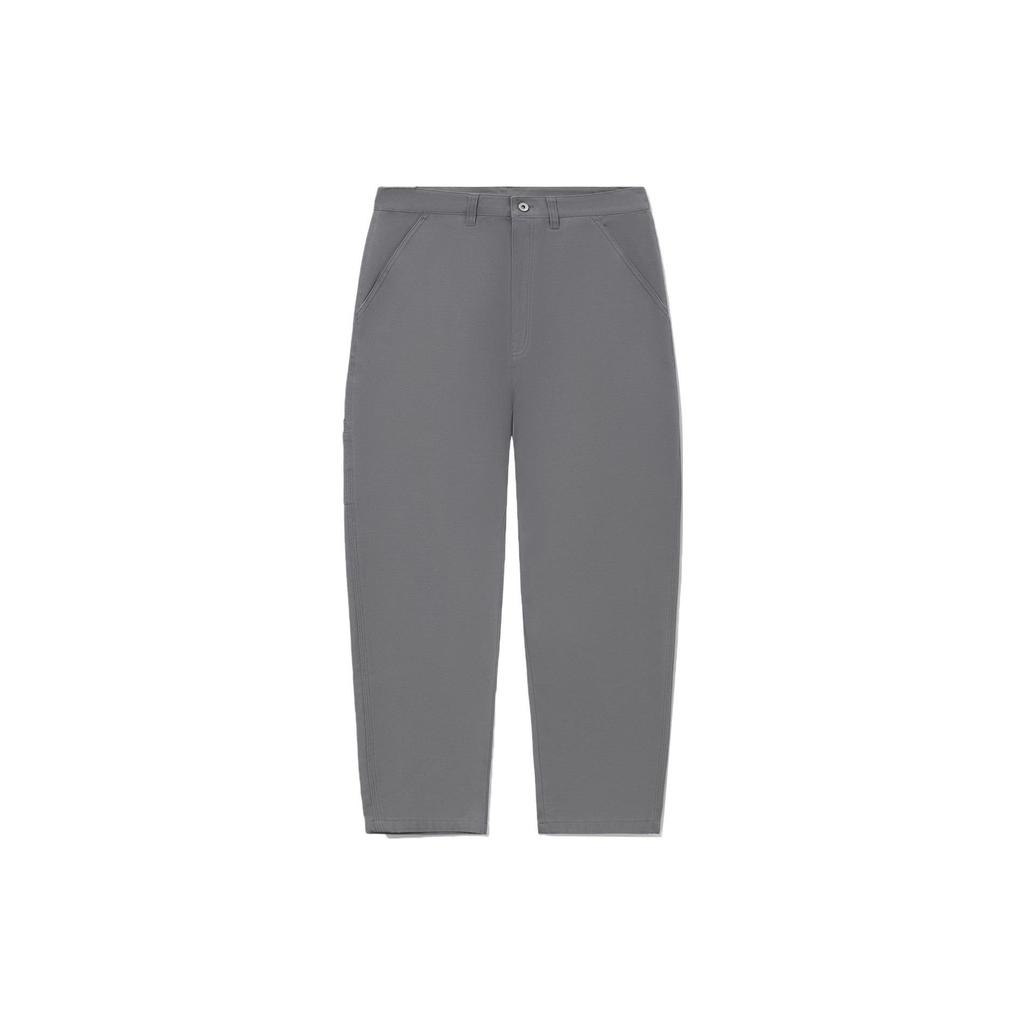 Li-Ning Solid Color Zip-Up Straight-Leg Casual Pants Men Bottoms Gray AKXR611-3