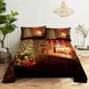 Santa Claus Three Piece Bedding Reindeer Christmas Decoration Quilt Cover
