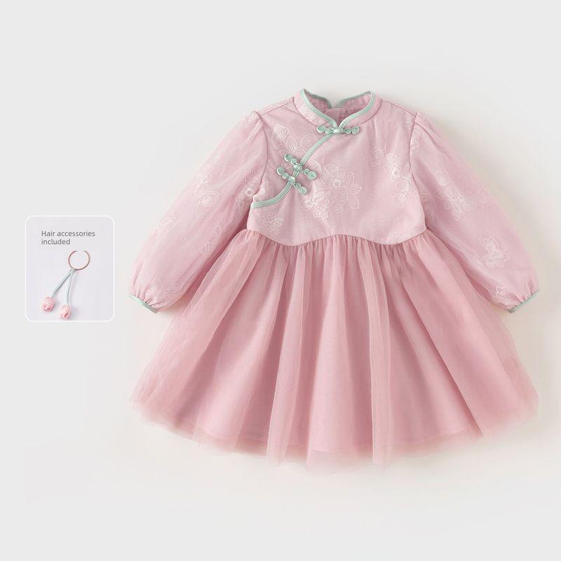 Baby Han Chinese Costume Girls Cheongsam Dress Pink [Ready Stock] 110cm
