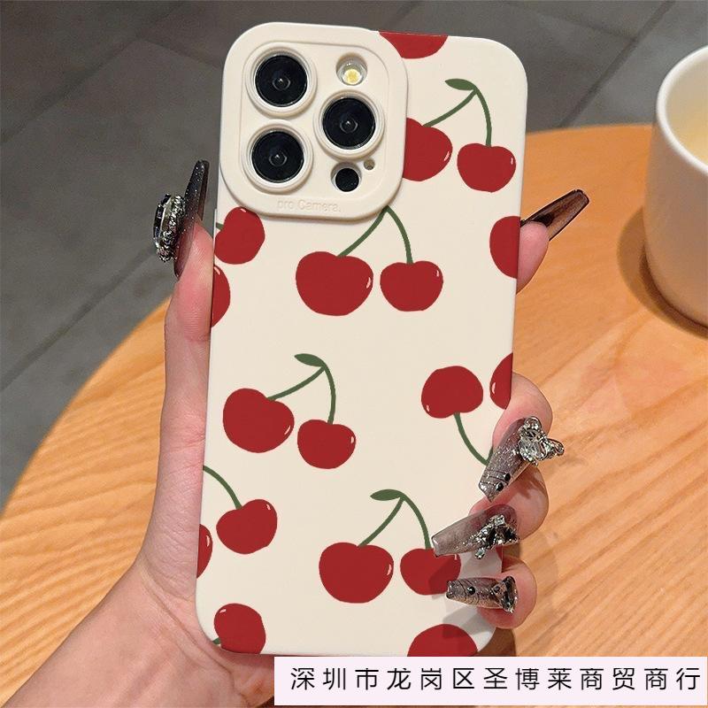 Cherries are suitable for Apple 17 mobile phone case iPhone16/15/14 simple 13promax anti-drop 12/11 soft 7