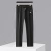 Di Bin Ze Men's Plus Size Elastic Waist Cotton Casual Straight-Leg Pants