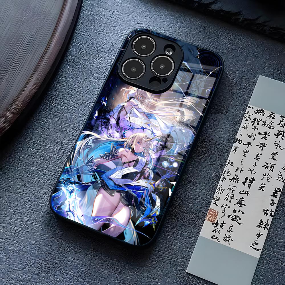 

Чехол для телефона Wuthering Waves Cartethyia для iPhone 17 Pro Max 15 Pro 14 12 11 13 Mini X XR XS 16 Plus SE Стеклянная крышка iPhone16Plus