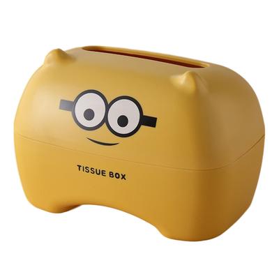 Cartoon Tissue Box Creative Portable Table Tissue Box Cute Animal Tissue Holder for Home Yellow