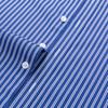 Men's Premium Non-Iron Pure Cotton Long Sleeve Formal Shirt with Spread Collar, No Pocket Plaid Striped for Business Casual Wear