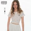 Teenie Weenie Women's Bear & Floral Round Neck T-Shirt