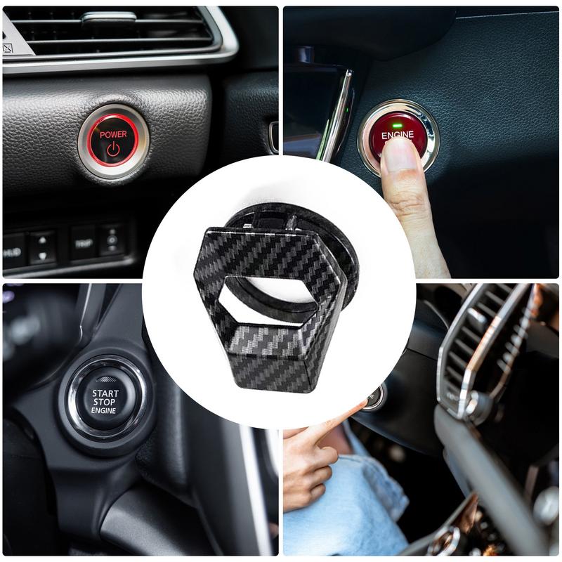 Car Start Button Cover Car Interior Protective Button Cover A Button Start Stop Cover Vehicle Interior Anti-Scratch Metal Car