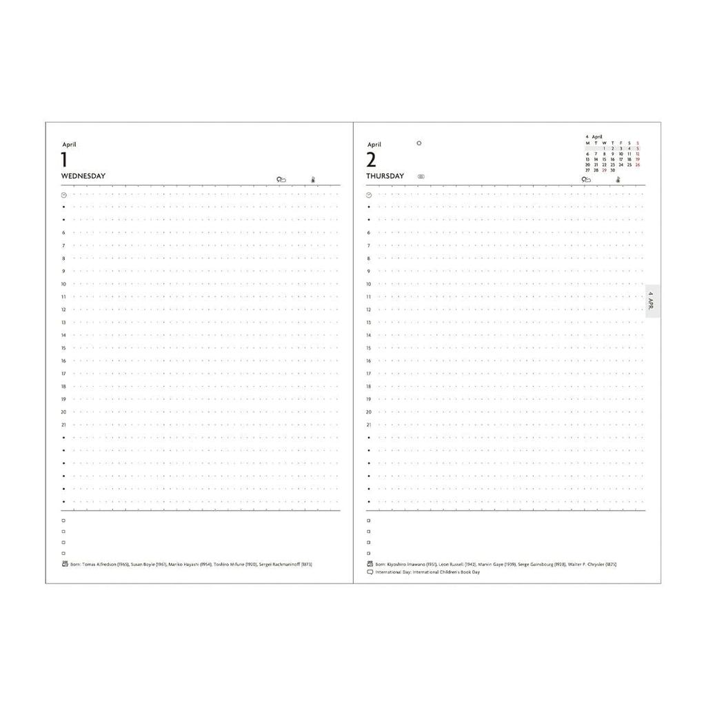 Planner Schedule April 2026 1 Page Per B6 Size EDiT 2026, Book, Start, Day, Refill, 26SDR-ETA-RFL