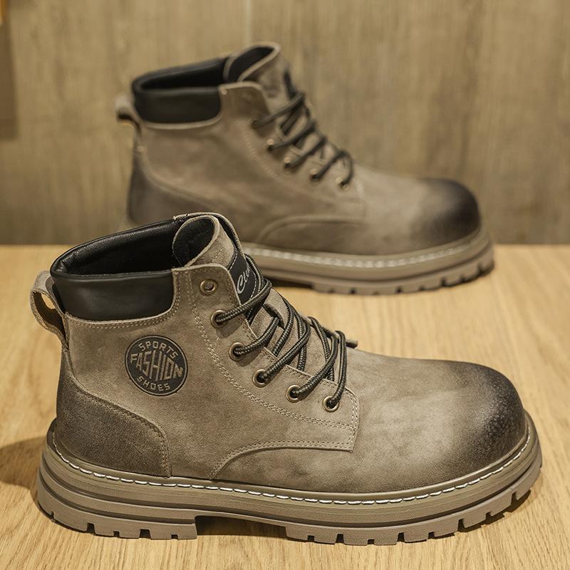 Extra Large Size Men's Shoes Big Yellow Boots British Style High Top Boots Desert Tooling Locomotive Boots