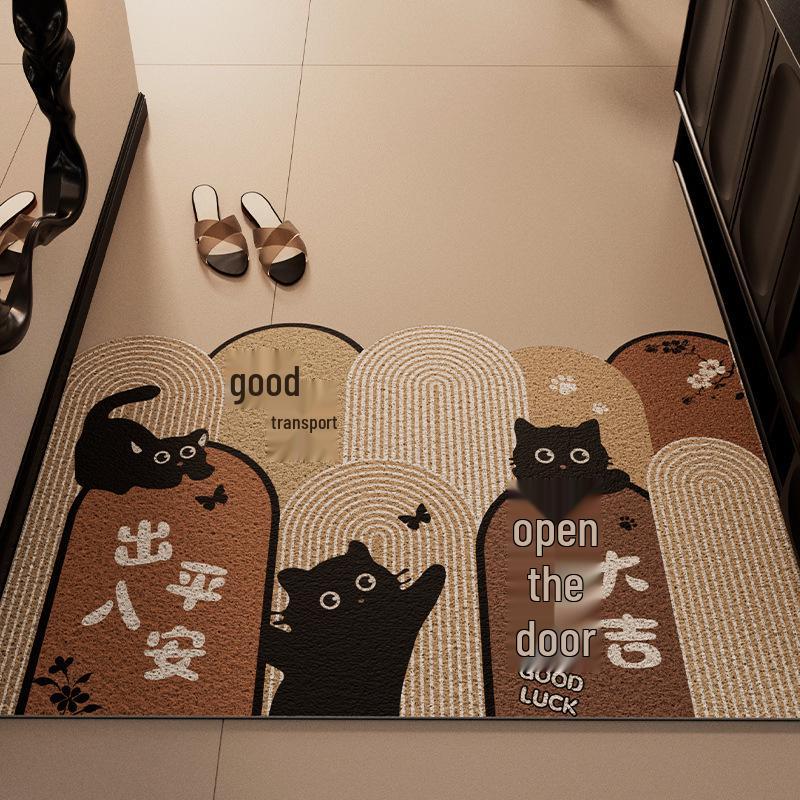 Cartoon Mimi Non-Slip Door Mat - Easy Clean, Dirt-Resistant, Cuttable Silk Loop Foot Pad for Home